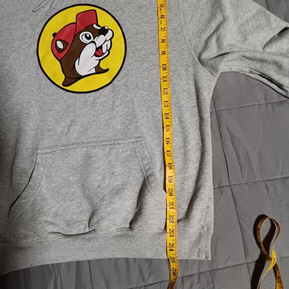 Buc ees Adult Logo Hoodie Sweatshirt Gray Medium Long Sleeve Beaver Gas Station - Picture 3 of 7
